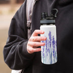 Lavender - Insulated Water Bottle with Dual-Use Lid (18oz) Insulated Water Bottle with Dual-Use Lid (18oz) Plants Printed Offshore