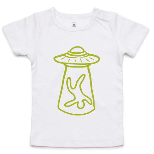 Alien Abduction, UFO - Baby T-shirt White Baby T-shirt Printed In Australia Sci Fi