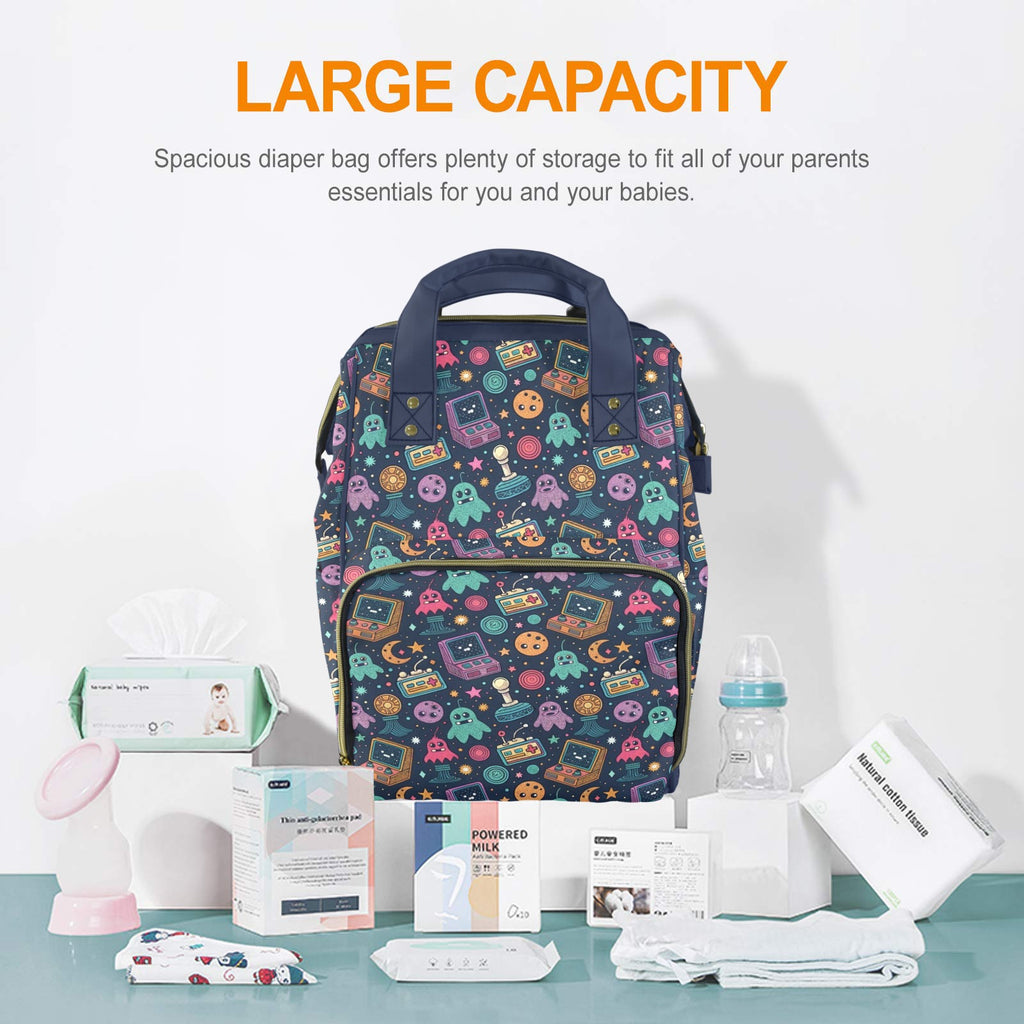 Space Arcade Multi-Function Backpack, Nappy / Diaper Bag Multi-function Backpack, Nappy / Diaper Bag Games Printed Offshore Retro Space