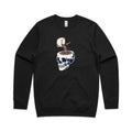Coffee Skull AS Colour Stencil Crew Sweatshirt Unisex Black Sweatshirt Coffee Printed In Australia