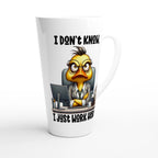 I Don't Know, I Just Work Here, Duck - White Latte 17oz Ceramic Mug Latte Mug animal Globally Fulfilled Work