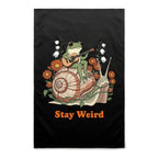 Stay Weird, Guitar Playing Frog On A Snail - AS Colour Tea Towel