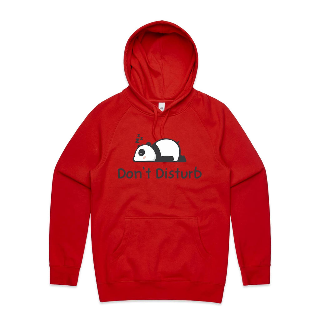 Don't Disturb, Panda - Mens Hoodie Red Mens Hoodie animal Printed In Australia