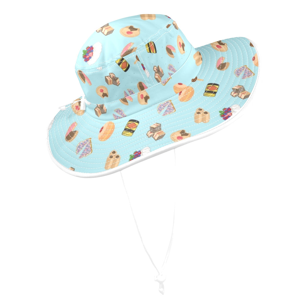 Classic Aussie Food Icons Wide Brim Bucket Hat Wide Brim Bucket Hat Australia Food Printed Offshore