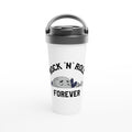 Rock 'N' Roll Forever - White 15oz Stainless Steel Travel Mug Default Title Travel Mug Globally Fulfilled Music