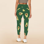 Avocado Characters - Women's High Waist Pockets Yoga Leggings