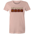 Self Proclaimed Genius, Periodic Table - Womens T-shirt Pale Pink Womens T-shirt Printed In Australia Science