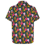 Tropical Floral Women's Short-Sleeve Button Up Shirt Women's Short-Sleeve Button Up Shirt Plants Printed Offshore