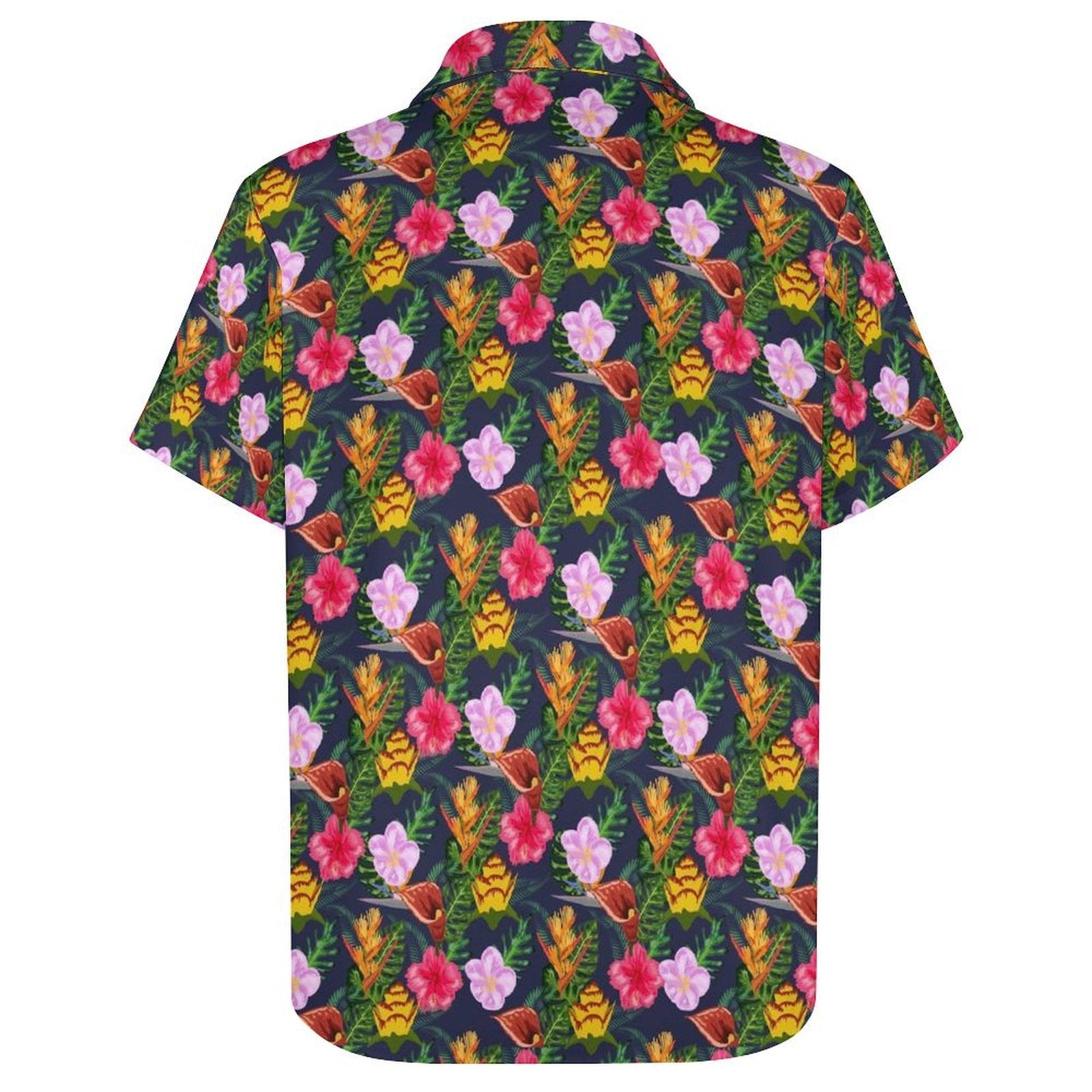 Tropical Floral Women's Short-Sleeve Button Up Shirt Women's Short-Sleeve Button Up Shirt Plants Printed Offshore