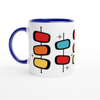 Retro Style - White 11oz Ceramic Mug with Colour Inside Ceramic Blue Colour 11oz Mug Globally Fulfilled Retro