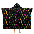 Fun Lightning, Comic Book Kids Hooded Blanket 100cm x 130cm white 40"×50" Kids Hooded Blanket comic Printed Offshore