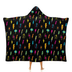 Fun Lightning, Comic Book Kids Hooded Blanket 100cm x 130cm white 40"×50" Kids Hooded Blanket comic Printed Offshore