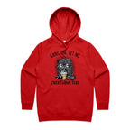 Frazzled Cat, Hang On Let Me Overthink This Women's AS Colour Hoodie Red Womens Hoodie animal Printed In Australia