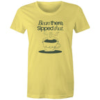 Bean There, Sipped That, Coffee - Womens T-shirt Yellow Womens T-shirt Coffee Printed In Australia