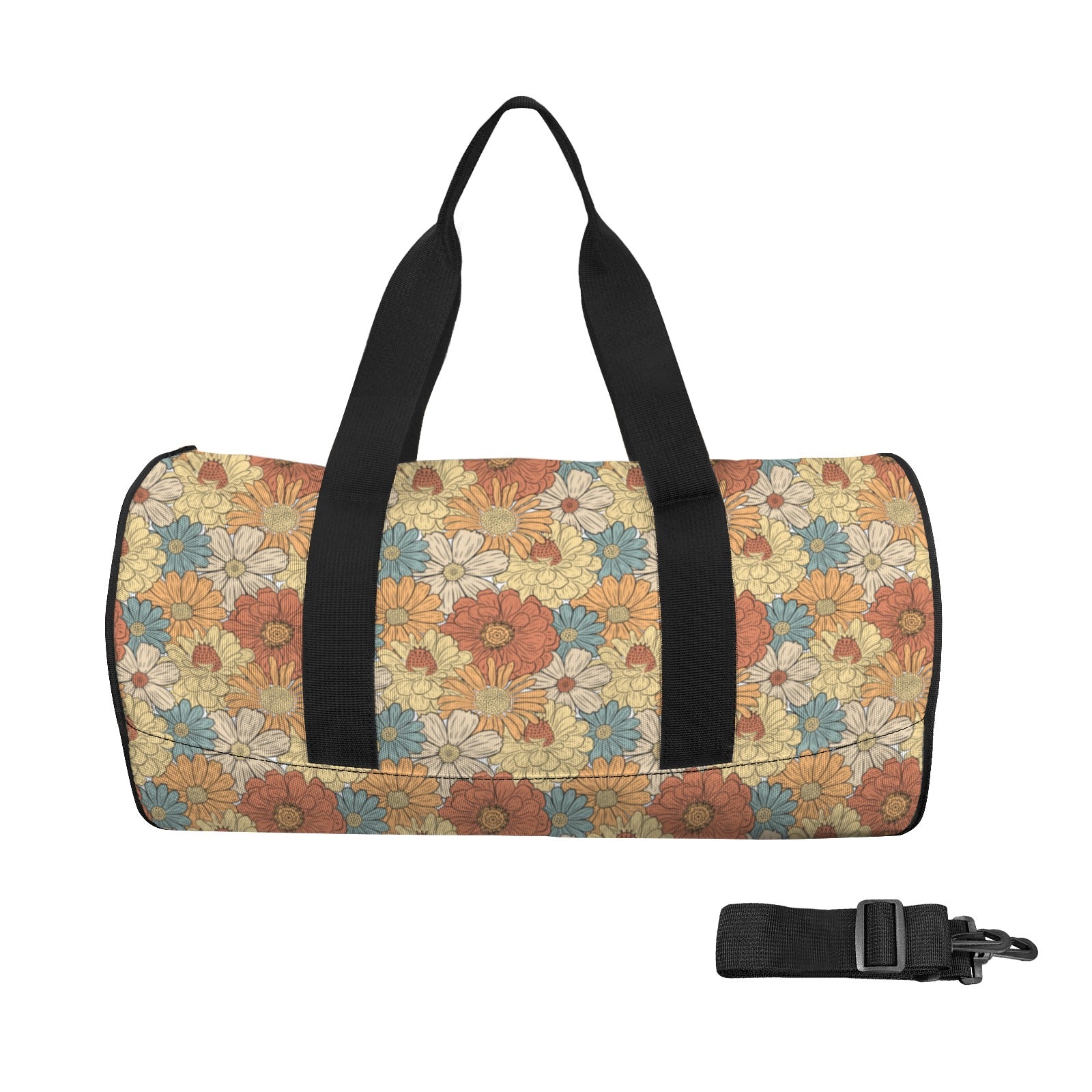 Vintage Retro Floral Duffle Bag one size Duffle Bag Printed Offshore