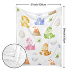 Hatching Dinosaurs - Double-Layer Fleece Blanket 51"x59"