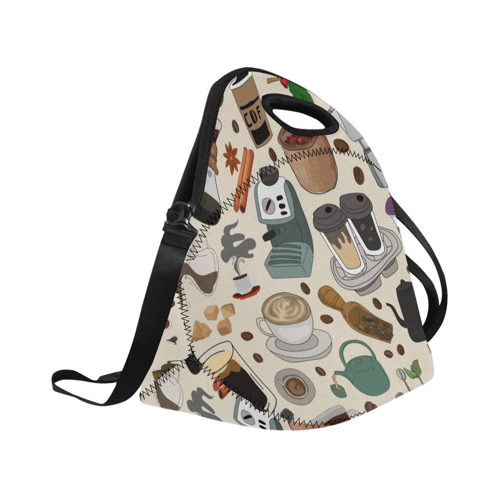 All The Coffee - Neoprene Lunch Bag Neoprene Lunch Bag Printed Offshore
