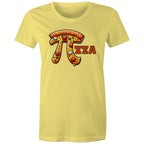 Pi Pizza - Womens T-shirt Yellow Womens T-shirt Food Maths Printed In Australia Science