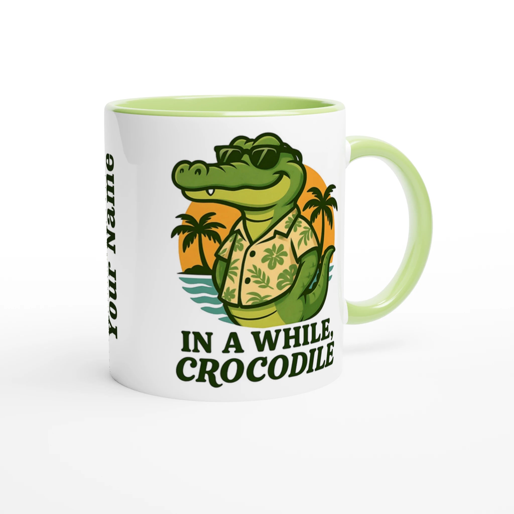 Personalised - In A While, Crocodile - 11oz Ceramic Mug Personalised 11oz Mug animal Globally Fulfilled