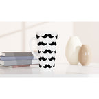 Moustache - White Latte 17oz Ceramic Mug Latte Mug Funny Globally Fulfilled