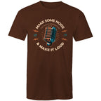Make Some Noise, Microphone - Mens T-Shirt Dark Chocolate Mens T-shirt Music Printed In Australia
