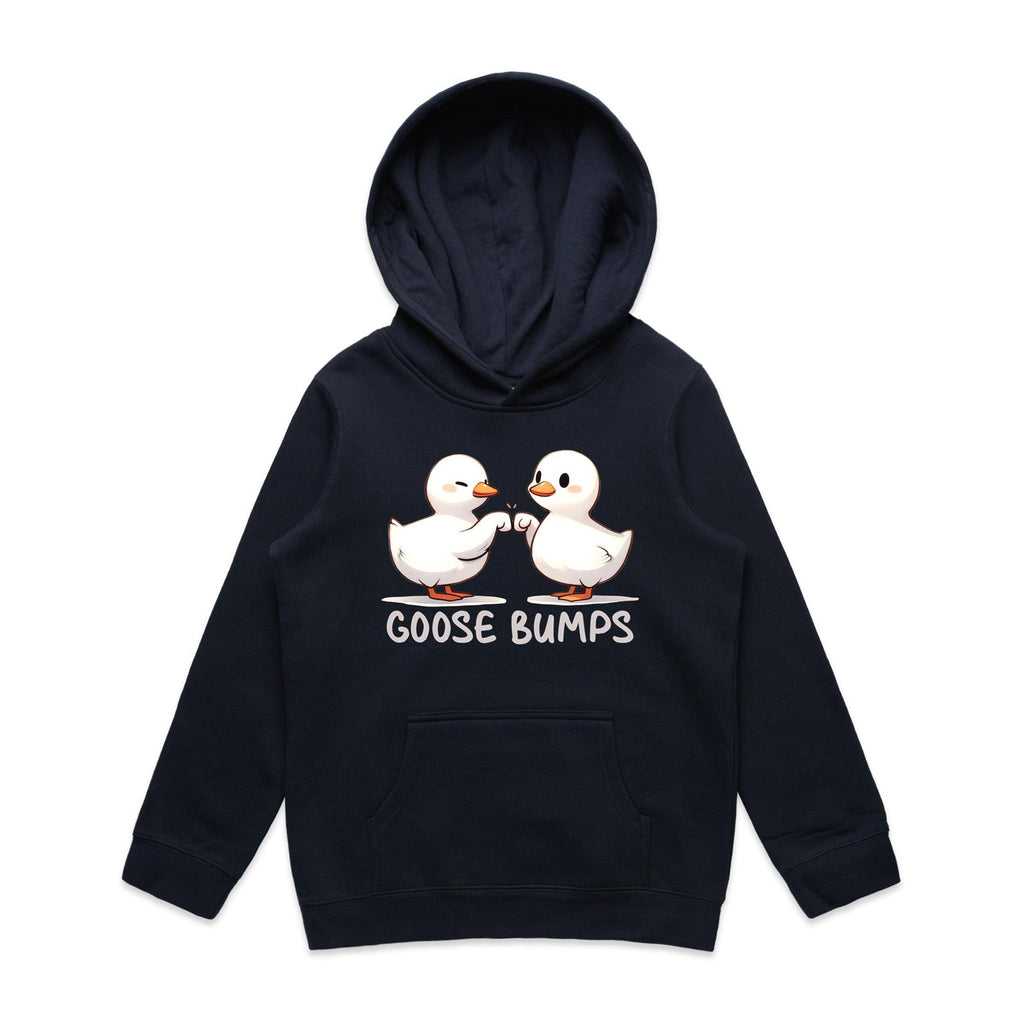 Goose Bumps - Kids Hoodie Navy Kids Hoodie Printed In Australia
