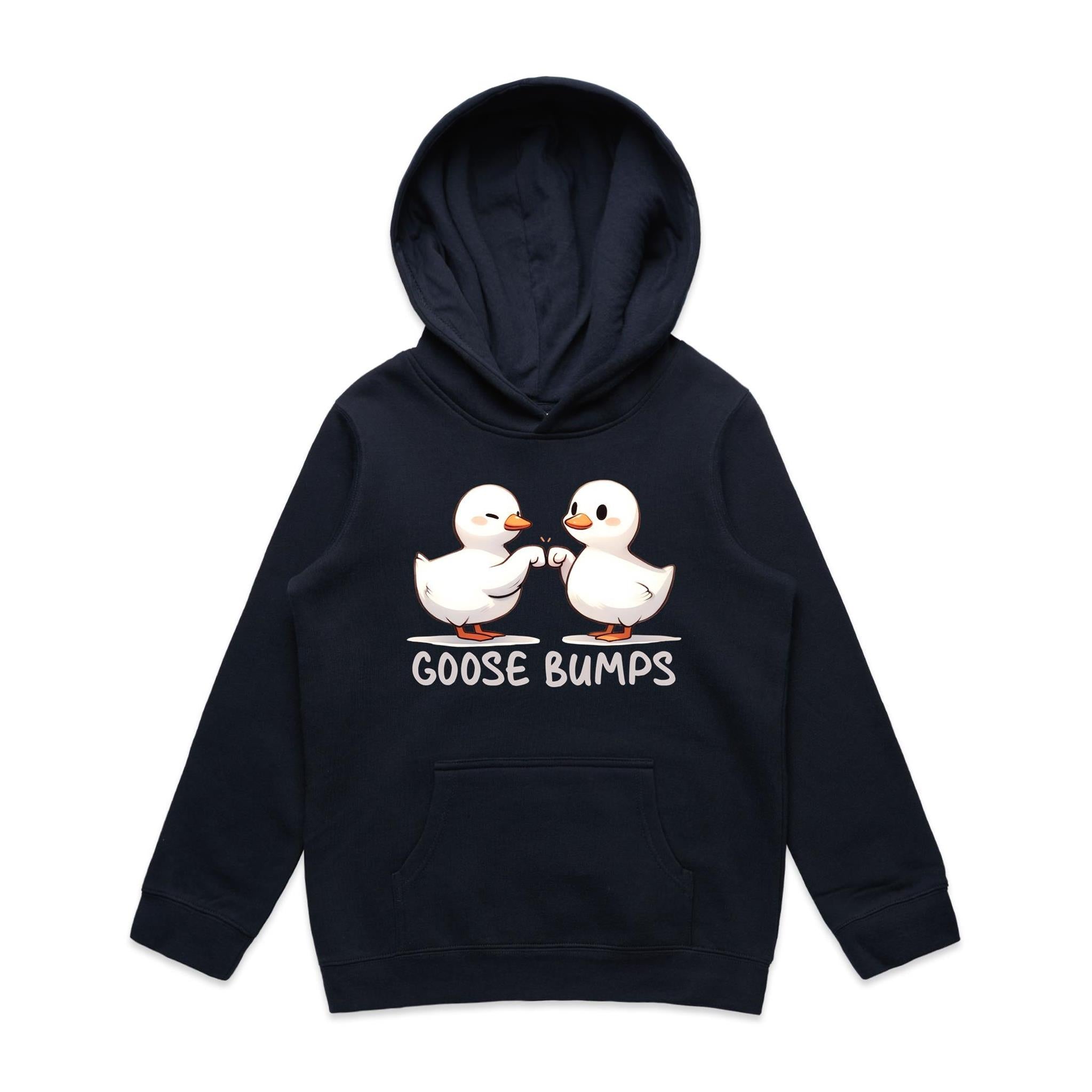 Goose Bumps - Kids Hoodie Navy Kids Hoodie Printed In Australia