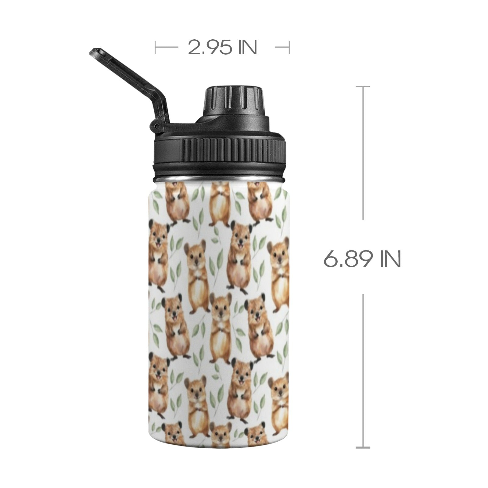 Quokkas Kids Water Bottle with Chug Lid (12 oz) One Size Kids Water Bottle with Chug Lid animal Australia Printed Offshore
