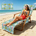 Summer Surf Beach Chair Towel Cover with Side Pockets