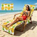 Happy Pineapples Beach Chair Towel Cover with Side Pockets