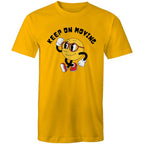 Keep On Moving - Mens T-Shirt Gold Mens T-shirt Fitness Printed In Australia