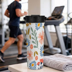 Boho Flowers And Leaves 20oz Tea Tumbler with Carry Handle