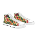 Vintage Hawaiian Floral Kids High Top Canvas Shoes