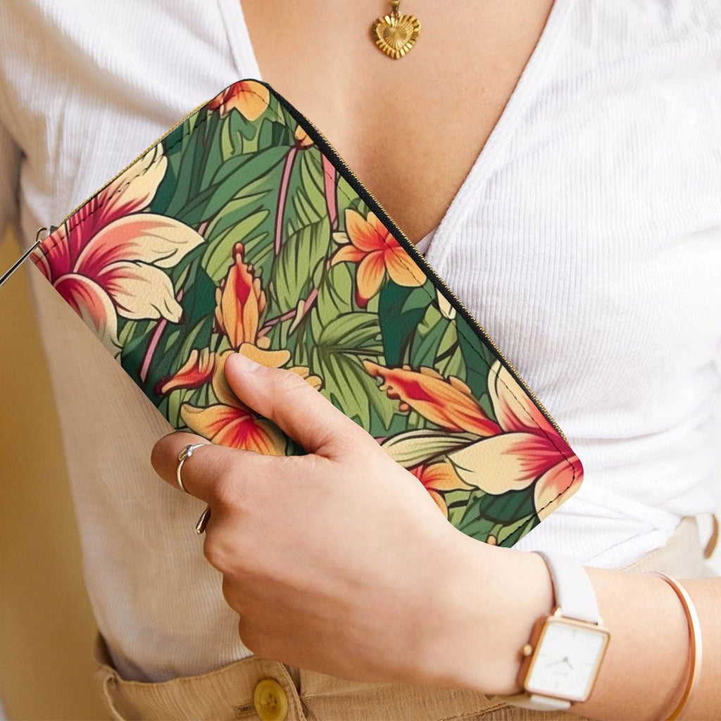 Retro Tropical Flowers -  PU Leather Wallet