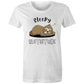Sleepy Slothitude, Sloth - Womens T-shirt White Womens T-shirt animal Printed In Australia