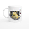 Cat Bass Player White 11oz Ceramic Mug Default Title White 11oz Mug animal Globally Fulfilled Music