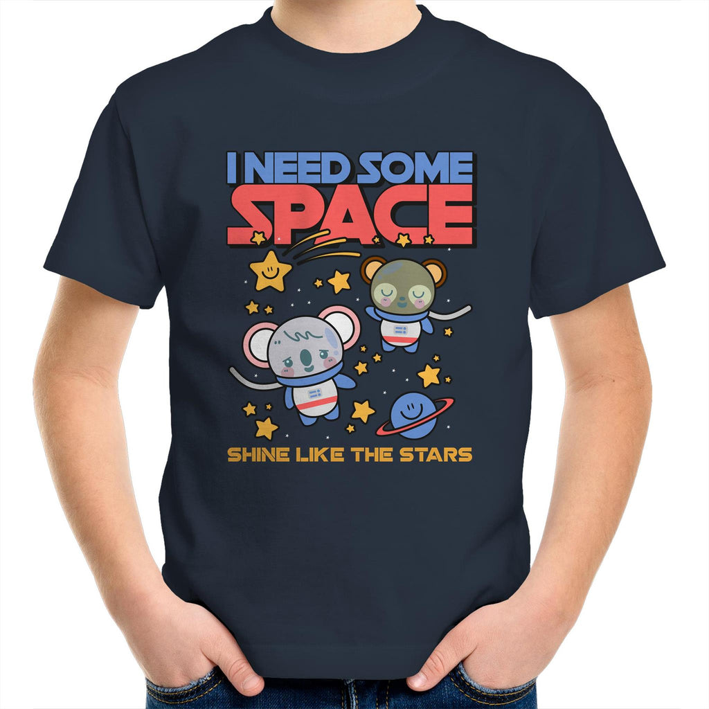 I Need Some Space - Kids Youth T-Shirt Navy Kids Youth T-shirt Printed In Australia Space