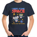 I Need Some Space - Kids Youth T-Shirt Navy Kids Youth T-shirt Printed In Australia Space