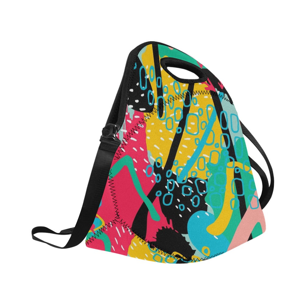 Bright And Colourful - Neoprene Lunch Bag Neoprene Lunch Bag Printed Offshore