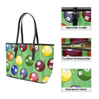 Pool Balls - Leather Tote Bag-Large
