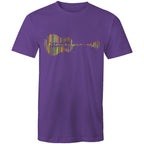 Guitar Reflection In Colour - Mens T-Shirt Purple Mens T-shirt Music Printed In Australia