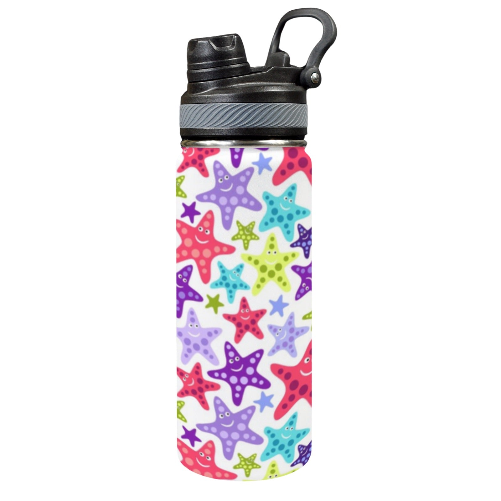 Starfish - Insulated Water Bottle with Dual-Use Lid (18oz) One Size Insulated Water Bottle with Dual-Use Lid (18oz) animal Ocean Printed Offshore