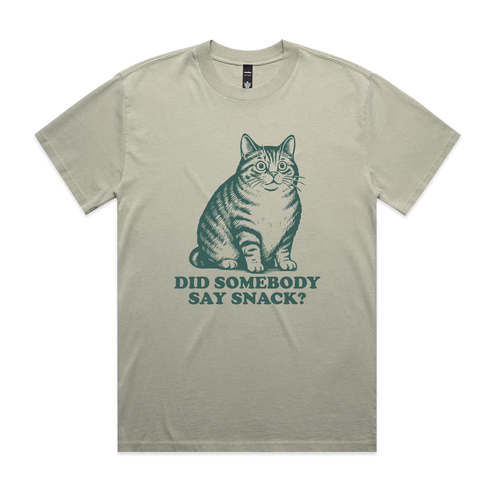 Cat, Did Somebody Say Snack - AS Colour Heavy Faded Tee