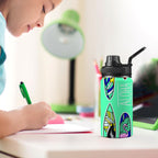 Surfboards Kids Water Bottle with Chug Lid (12 oz) Kids Water Bottle with Chug Lid Printed Offshore Summer Surf