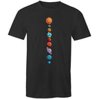 Our Solar System - Mens T-Shirt Black Mens T-shirt Printed In Australia Space
