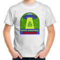 Merry Christmas Earthlings, UFO - Kids Youth T-Shirt White Kids Christmas T-shirt Christmas Printed In Australia