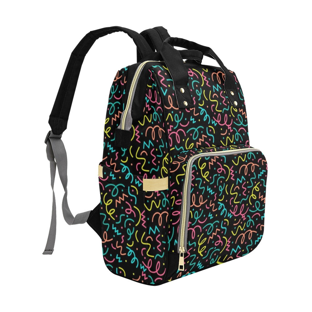 Squiggle Time - Multi-Function Backpack, Nappy / Diaper Bag