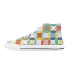 Circles - Men's High Top Canvas Shoes