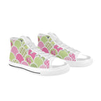 Floral Tabs - Women's High Top Canvas Shoes Womens Classic High Top Shoes Plants Printed Offshore