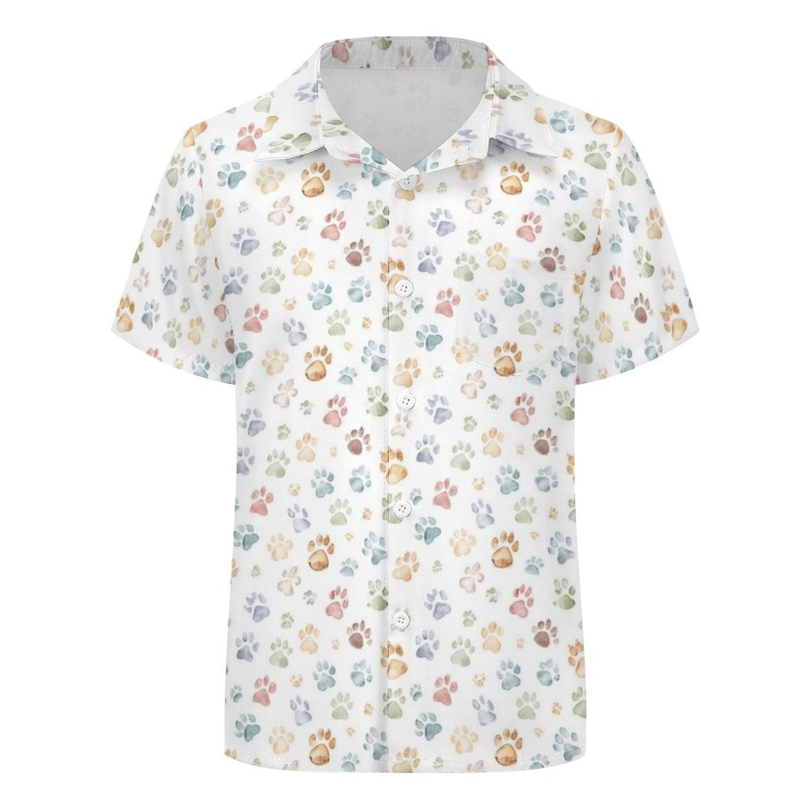 Paw Prints Kids Cotton Short Sleeve Shirt